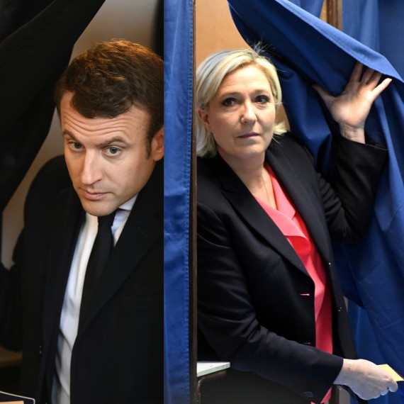 מארין לה פן עמנואל מקרון