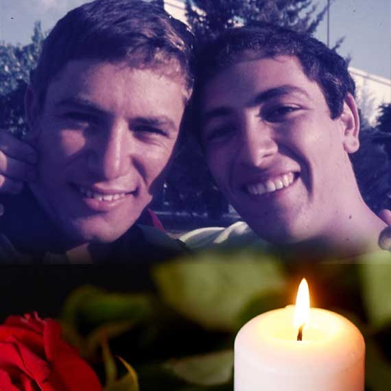 הצילום האחרון: ערן אברוצקי ז"ל (מימין) ודורון אלמוג