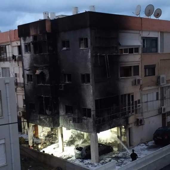 הבניין בנהריה שעלה באש