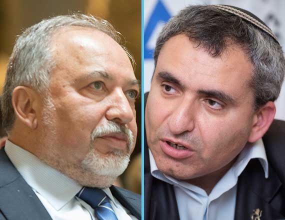 השר להגנת הסביבה זאב אלקין ושר הביטחון אביגדור ליברמן