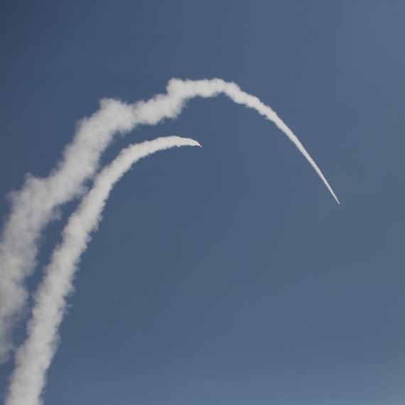 סוללת כיפת ברזל בפעולה