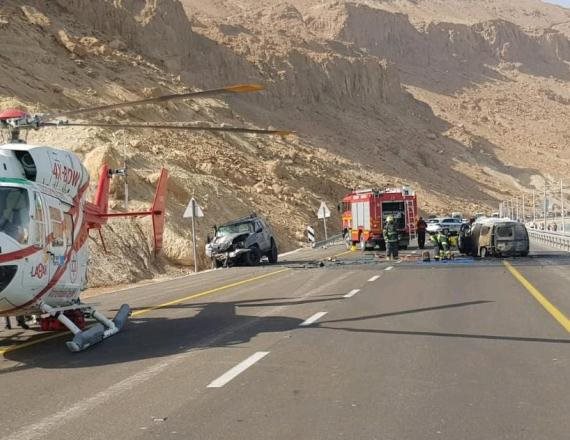 זירת התאונה בים המלח