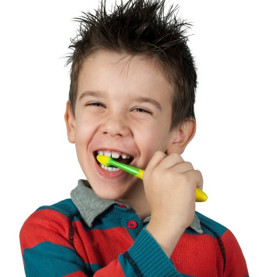 מצחצח עם מברשת שיניים של מפרץ ההרפתקאות