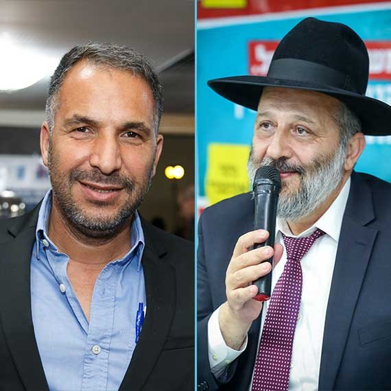 יו"ר ש"ס אריה דרעי וראש עיריית טבריה רון קובי