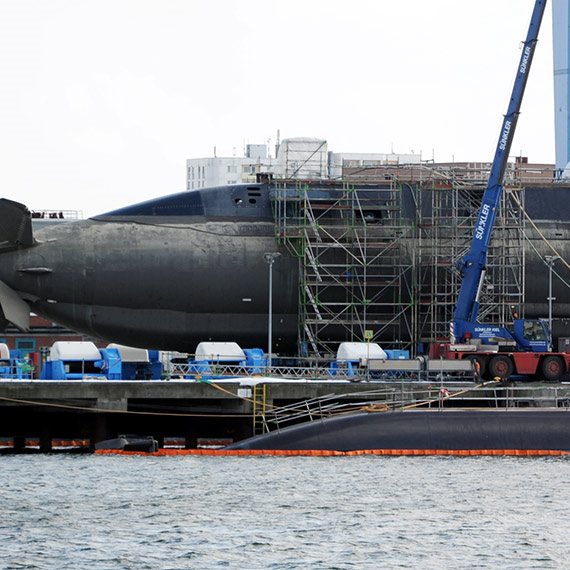 צוללת ישראלית בבנייה במספנות טיסנקרופ בגרמניה