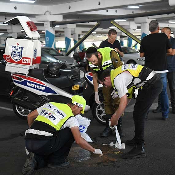 זירת הרצח בחניון ברמלה, אתמול