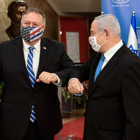 ראש הממשלה בנימין נתניהו ומזכיר המדינה האמריקאי מייק פומפאו