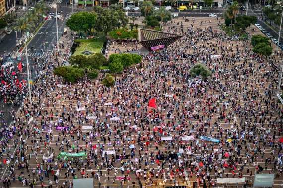 הפגנה בכיכר רבין - צילום ארכיון, למצולם אין קשר לנאמר